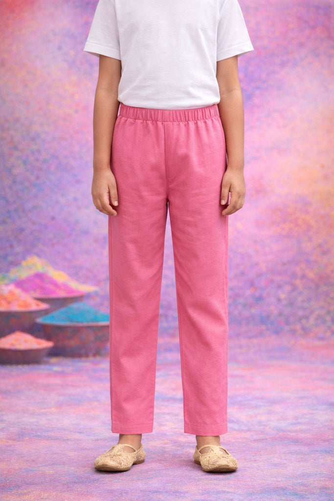 Pspeaches Boys Navy blue & Dusty Pink Ethnic Floral Printed A-Line Cotton Kurta With Pyjamas ( Sku-Kp-Geometric )