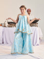 Girls Printed Regular Kurta With Palazzos (KS-BLUESHIMMARI)