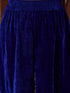 Girls Yoke Design Mandarin Collar Regular Gotta Patti Velvet Kurta with Salwar (KS-BLUEVELVET)
