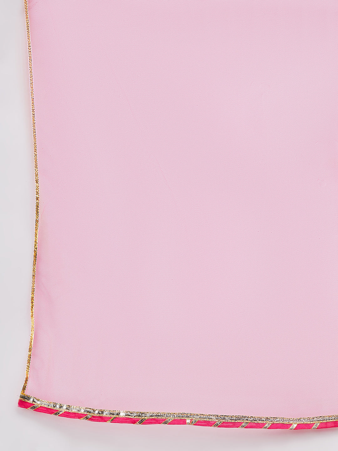 Pspeaches Girls Floral Yoke Design Angrakha Gotta Patti A Line Kurta With Trousers & Dupatta (KS-GREENTAFETA)