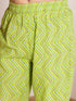 Girls Floral Printed Pleated A-Line Pure Cotton Kurta with Trousers & Dupatta (KS-GREENYELLOWJAAL)