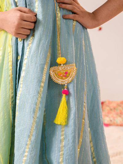 Girls Printed Regular Pure Cotton Kurta with Palazzos & Dupatta (KS-GREYLUREX)