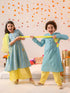 Girls Printed Regular Pure Cotton Kurta with Palazzos & Dupatta (KS-GREYLUREX)