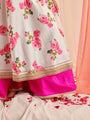 Girls Floral Printed Regular Gotta Patti Kurta With Palazzos With Dupatta (KS-LTBLUEDUPION)