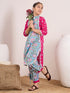 Girls Floral Printed Mandarin Collar Pure Cotton Kurta with Salwar (KS-MAGENTAAPRON)