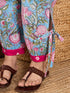 Girls Floral Printed Mandarin Collar Pure Cotton Kurta with Salwar (KS-MAGENTAAPRON)