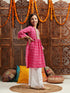Pspeaches Girls Magenta Ethnic Motifs Printed Regular Kurta With Pyjamas (KS-MAGENTADOBBY)