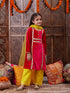 Girls Regular Gotta Patti Velvet Kurta with Salwar & With Dupatta (KS-MAGENTAVELVET)