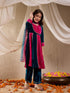 Pspeaches Girls Floral Embroidered Sequinned Velvet Panelled Kurta With Trouser & Dupatta (KS-MAGSEQVELVET)