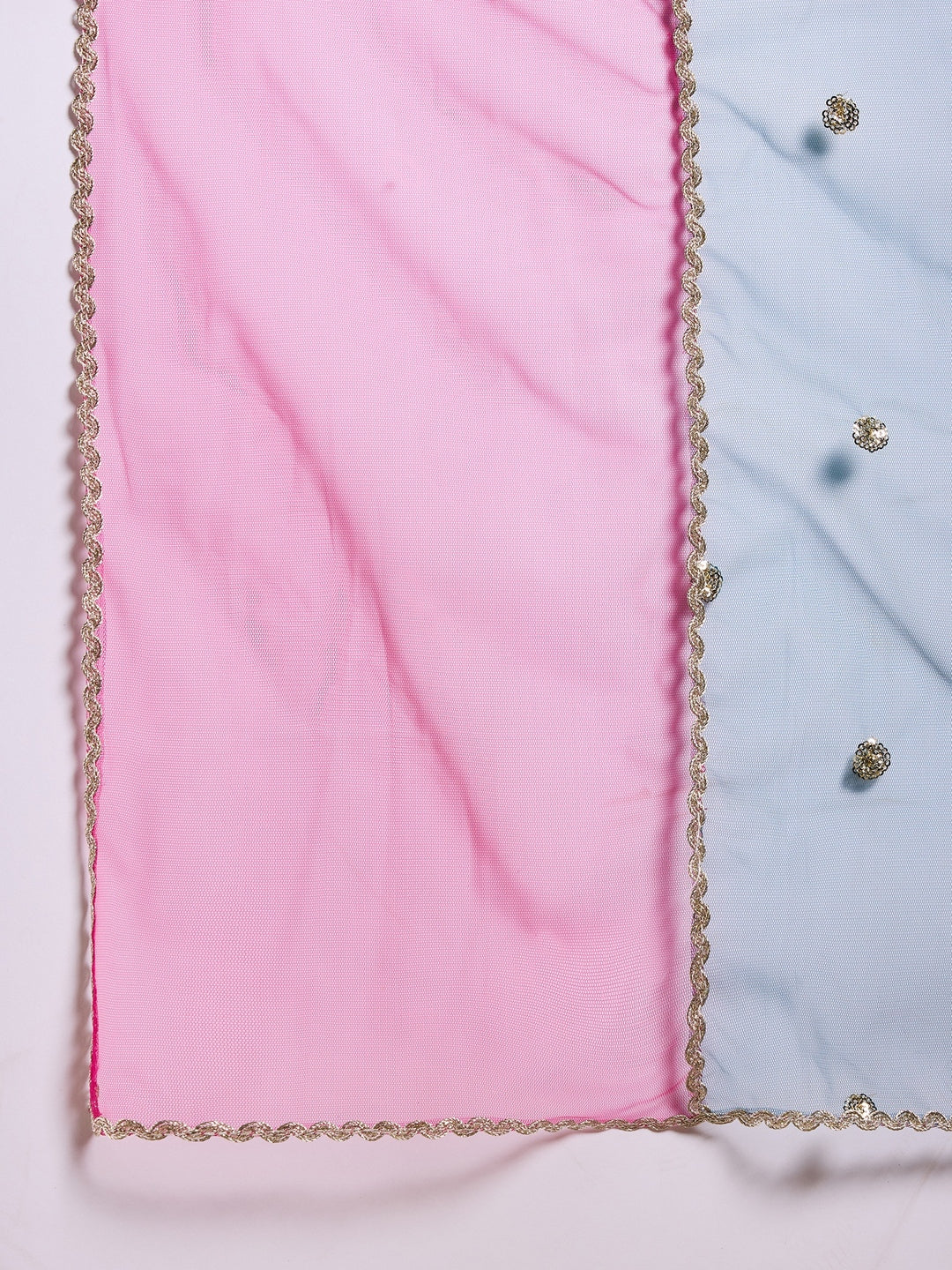 Pspeaches Girls Floral Embroidered Sequinned Velvet Panelled Kurta With Trouser & Dupatta (KS-MAGSEQVELVET)