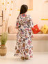 Girls Floral Printed Pure Cotton Kurta With Palazzos (KS-OFFWHITELAYER)