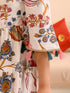 Girls Floral Printed Pure Cotton Kurta With Palazzos (KS-OFFWHITELAYER)