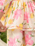 Girls Floral Printed Regular Pure Cotton Kurta With Palazzos (KS-OFFWHITEYELLOW)
