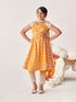Girls Floral Printed Regular Kurta With Pyjamas & With Dupatta (KS-ORANGEFLOWER)