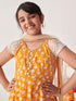 Girls Floral Printed Regular Kurta With Pyjamas & With Dupatta (KS-ORANGEFLOWER)