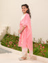 Girls Floral Printed Regular Pure Cotton Kurta with Trousers & Dupatta (KS-PEACHOFFKHADDI)