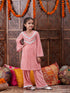 Girls Regular Gotta Patti Velvet Kurta with Salwar (KS-PEACHVELVET)