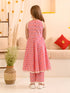 Girls Floral Printed Pure Cotton Kurta with Trousers & With Dupatta (KS-PINKKINGRILACE)