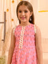 Girls Floral Printed Pure Cotton Kurta with Trousers & With Dupatta (KS-PINKKINGRILACE)