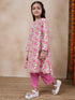 Girls Floral Printed Regular Kurta With Trousers (KS-PINKPANEL)