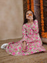 Girls Floral Printed Regular Kurta With Trousers (KS-PINKPANEL)