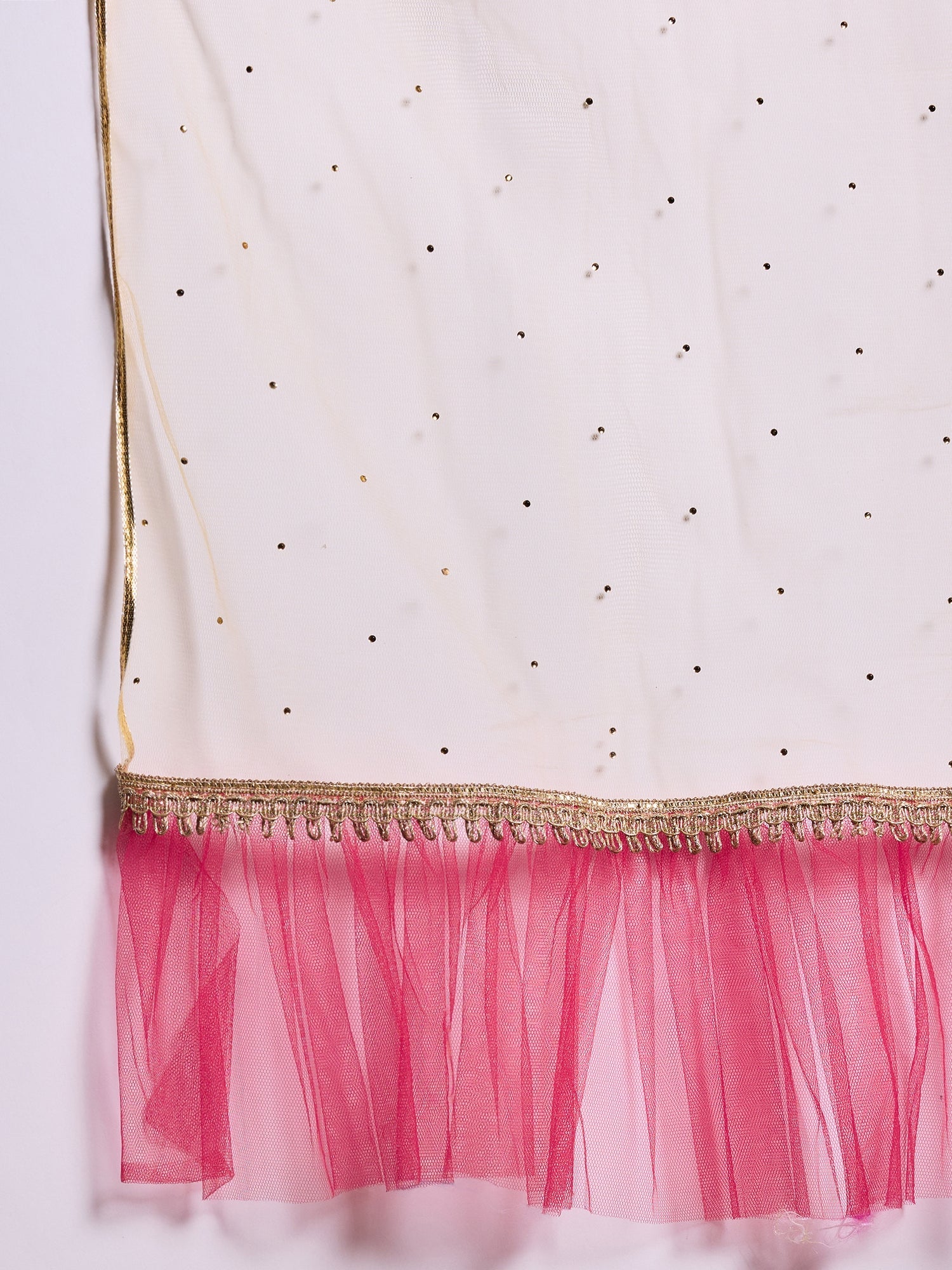 Pspeaches Girls Georgette Sleeveless V Neck Neck Gota Pati Embellished Lehenga Choli Set with Dupatta for Girls (KS-RANIFOIL)