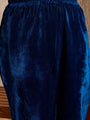 Pspeaches Girls Floral Embroidered Sequinned Velvet Kurta With Trouser & Dupatta (KS-TEALSEQVELVET)