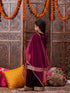 Girls Gotta Patti Velvet Kurta With Palazzos & Dupatta (KS-WINEVELVET)
