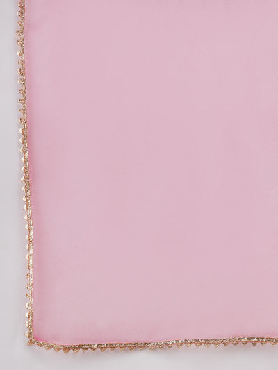 Girls Gotta Patti Velvet Kurta With Palazzos & Dupatta (KS-WINEVELVET)