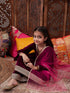 Girls Gotta Patti Velvet Kurta With Palazzos & Dupatta (KS-WINEVELVET)
