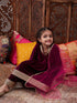 Girls Gotta Patti Velvet Kurta With Palazzos & Dupatta (KS-WINEVELVET)