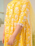 Girls Floral Printed Regular Pure Cotton Kurta with Pyjamas & Dupatta (KS-YELLOWOFFWHITE)