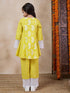 Girls Paisley Printed Tie-Up Neck A-Line Kurta With Trousers (KS-YELLOWWIDELACE)