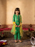Pspeaches 3-Piece Green Color Chanderi Kurta, Payjama & Dupatta Set (KS25005701)
