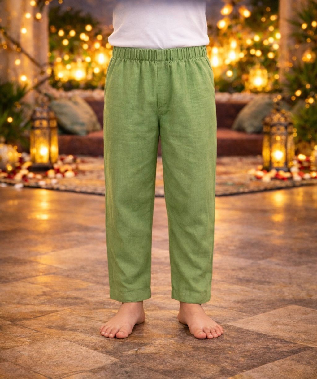 Pspeaches Boys Green Ethnic Floral Cotton Flex Straight Fit Kurta With Pyjama & Jacket ( Sku-Kp-Greenpink )