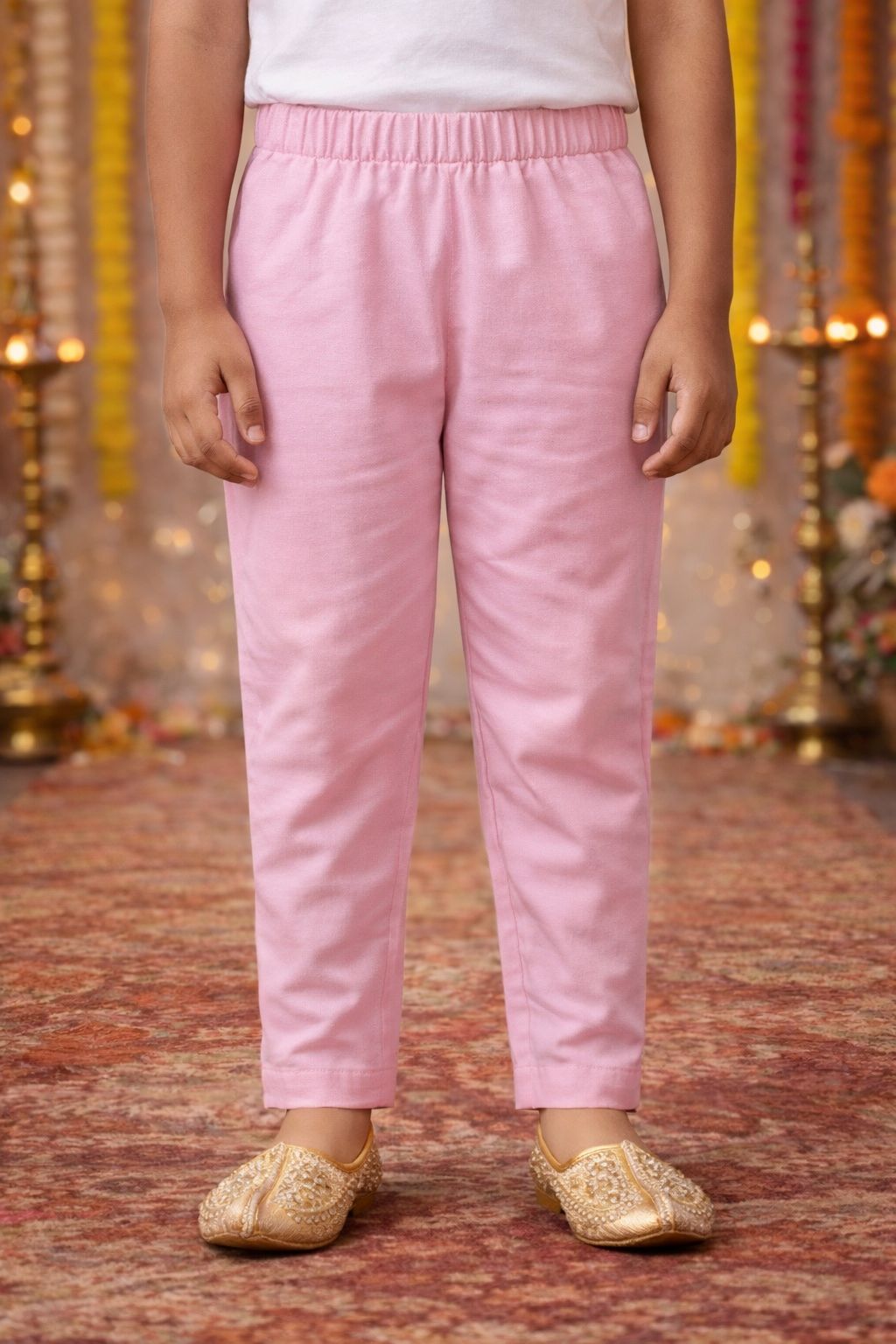 Pspeaches Boys Pink Ethnic Floral Printed Sugarcane A-Line Kurta With Pyjama Set ( Sku-Kp-Pinkfloralmirror )