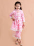 Pspeaches Girls Pink Printed Gotta Patti Pure Cotton Kurta with Palazzos & With Dupatta (Ks-Pinkjaal)