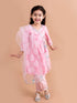 Girls Pink & White Printed Pure Cotton Kurta with Trousers & With Dupatta (Ks-khaddipink)