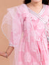 Girls Pink & White Printed Pure Cotton Kurta with Trousers & With Dupatta (Ks-khaddipink)