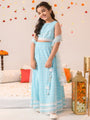 Girls Printed Ready to Wear Lehenga & Blouse With Dupatta (L-BLUEKHADDI)