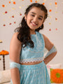 Girls Printed Ready to Wear Lehenga & Blouse With Dupatta (L-BLUEKHADDI)