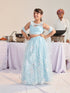 Girls Printed Ready To Wear Lehenga & Blouse With Dupatta (L-BLUENETEMB)