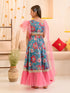 Girls Printed Ready to Wear Lehenga & Blouse With Dupatta (L-BLUEPINKFLOWER)