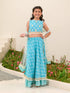 Girls Printed Thread Work Ready to Wear Lehenga & Blouse With Dupatta (L-BLUESTRIPE)