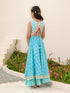 Girls Printed Thread Work Ready to Wear Lehenga & Blouse With Dupatta (L-BLUESTRIPE)