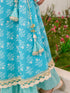 Girls Printed Thread Work Ready to Wear Lehenga & Blouse With Dupatta (L-BLUESTRIPE)