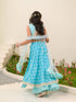 Girls Printed Thread Work Ready to Wear Lehenga & Blouse With Dupatta (L-BLUESTRIPE)
