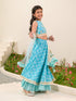 Girls Printed Thread Work Ready to Wear Lehenga & Blouse With Dupatta (L-BLUESTRIPE)