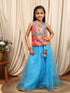 Girls Printed Thread Work Ready to Wear Lehenga & Blouse With Dupatta (L-BLUETIKLI)