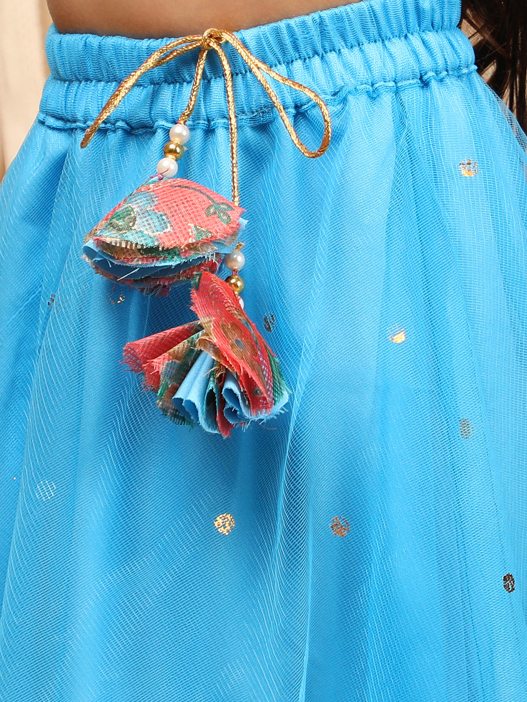 Girls Printed Thread Work Ready to Wear Lehenga & Blouse With Dupatta (L-BLUETIKLI)